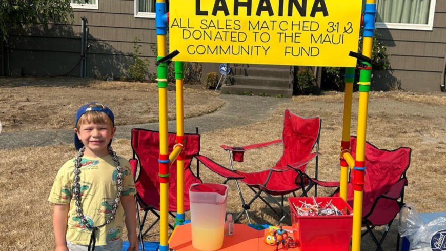 5 ročný chlapec vyzbieral predajom limonády viac ako 17 000 dolárov. Peniaze venuje obetiam požiarov na ostrove Maui. 